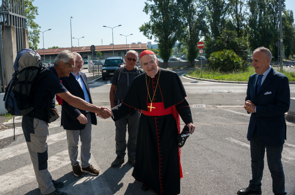 Lorenzo Del Boca, Angelo Moia, il cardinale Javie Lozano Barragàn, Carlo Parisi e Pino Nano