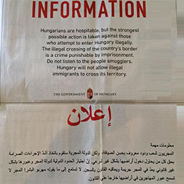 L’avviso fatto pubblicare dal governo ungherese sui giornali arabi