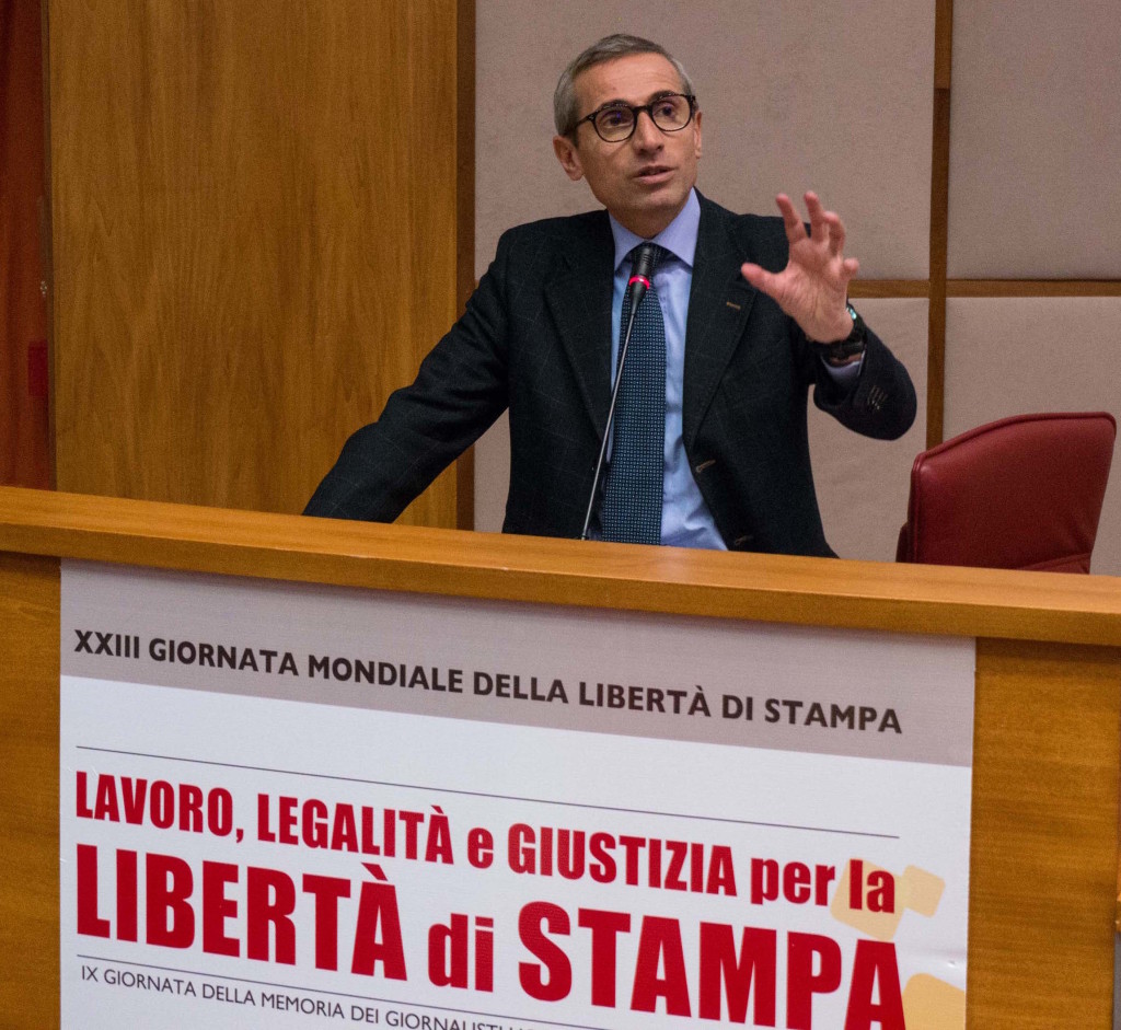 Raffaele Lorusso alla XXIII Giornata mondiale della libertà di stampa a Reggio Calabria (Foto Giornalisti Italia)
