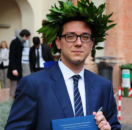 Andrea Gilioli nel giorno della laurea in Giurisprudenza